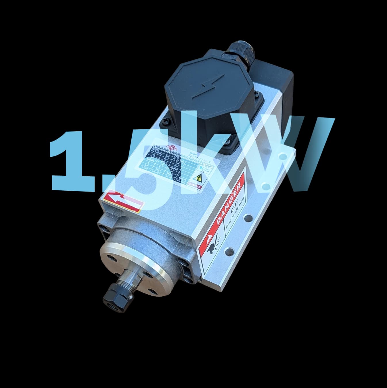 1.5 kW spindle mounted on Z-axis