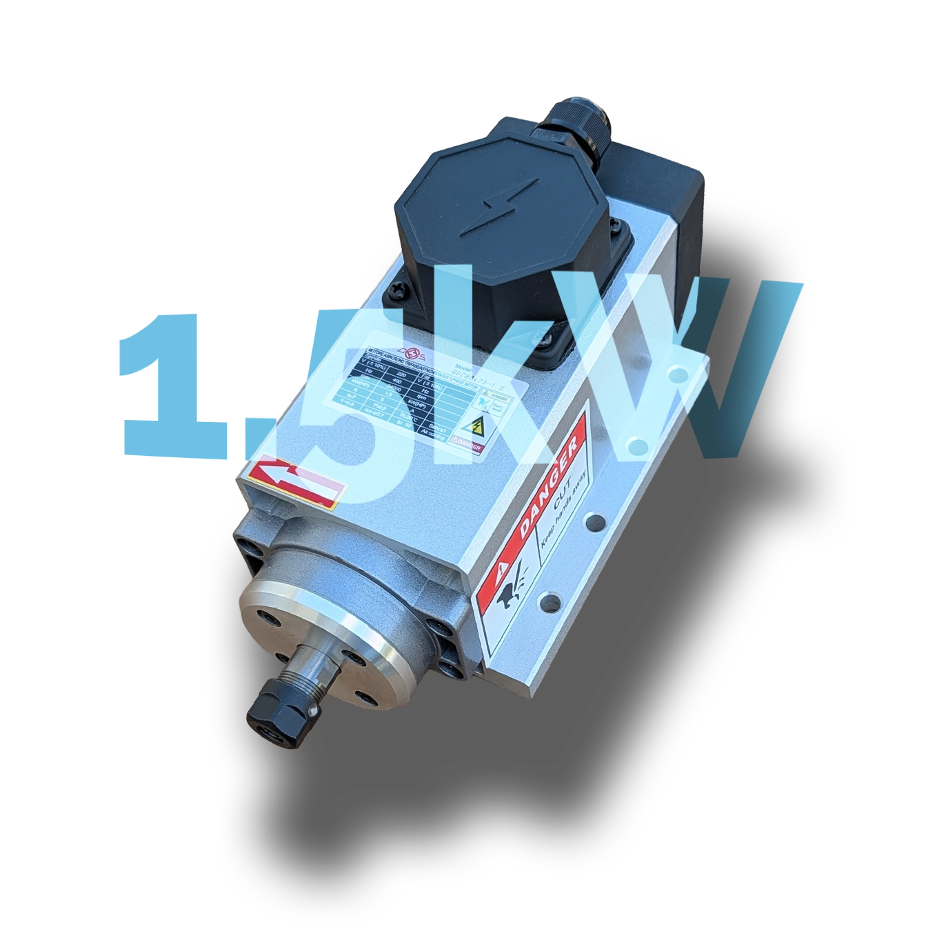 1.5 kW spindle mounted on Z-axis